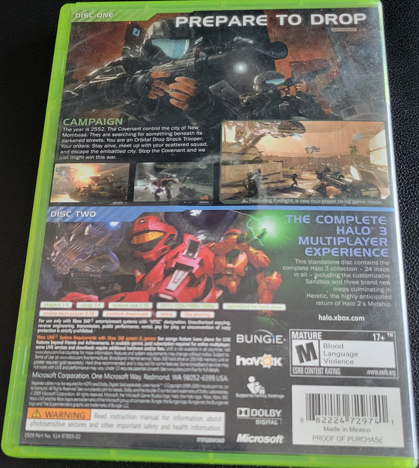 HALO 3: ODST - Microsoft XBOX 360 - Pre-Owned Tested & Working