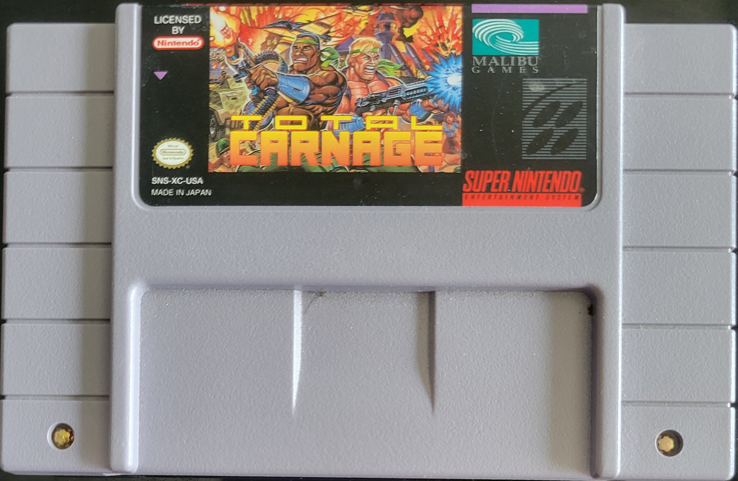 Total Carnage - Authentic SNES - Super Nintendo Ent. System 1995 NTSC Cartridge + Protector