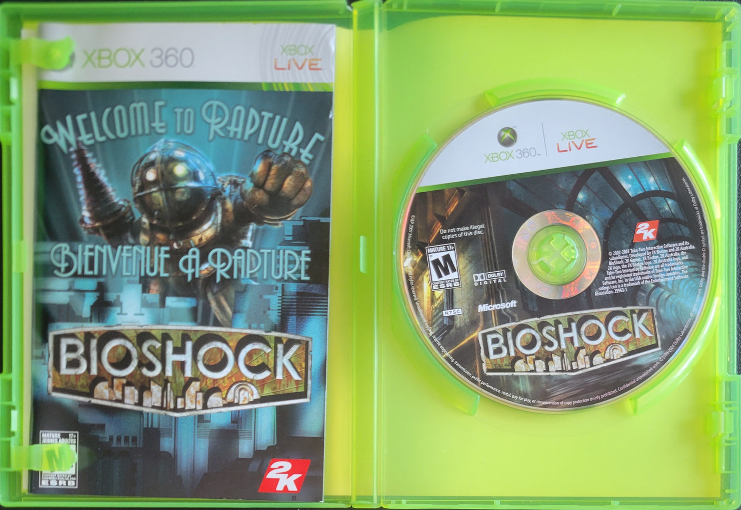 BIOSHOCK: Platinum Hits - Microsoft XBOX 360 - CIB Pre-Owned Great Shape Tested & Working