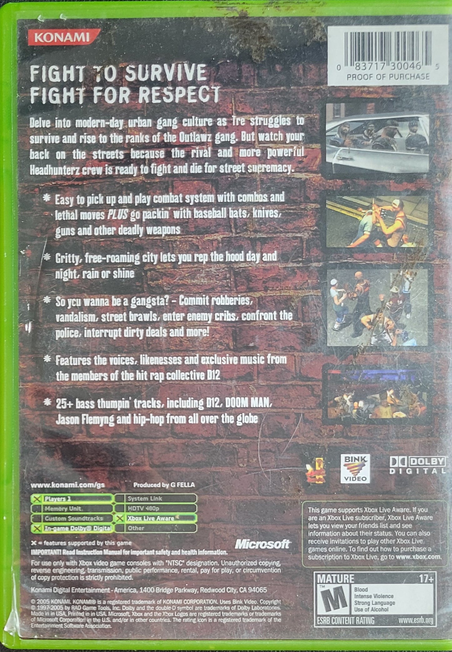 Crime Life Gang Wars (CIB) OG Microsoft XBOX Pre-Owned Great Shape Tested & Working CLEAN DISC