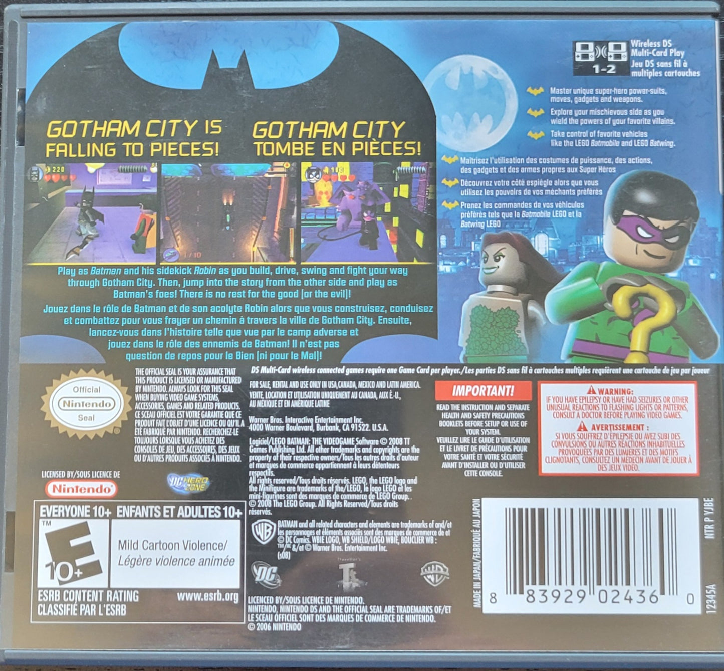 LEGO: BATMAN - Nintendo DS - Handheld Console NTSC Cartridge Only Tested & Working