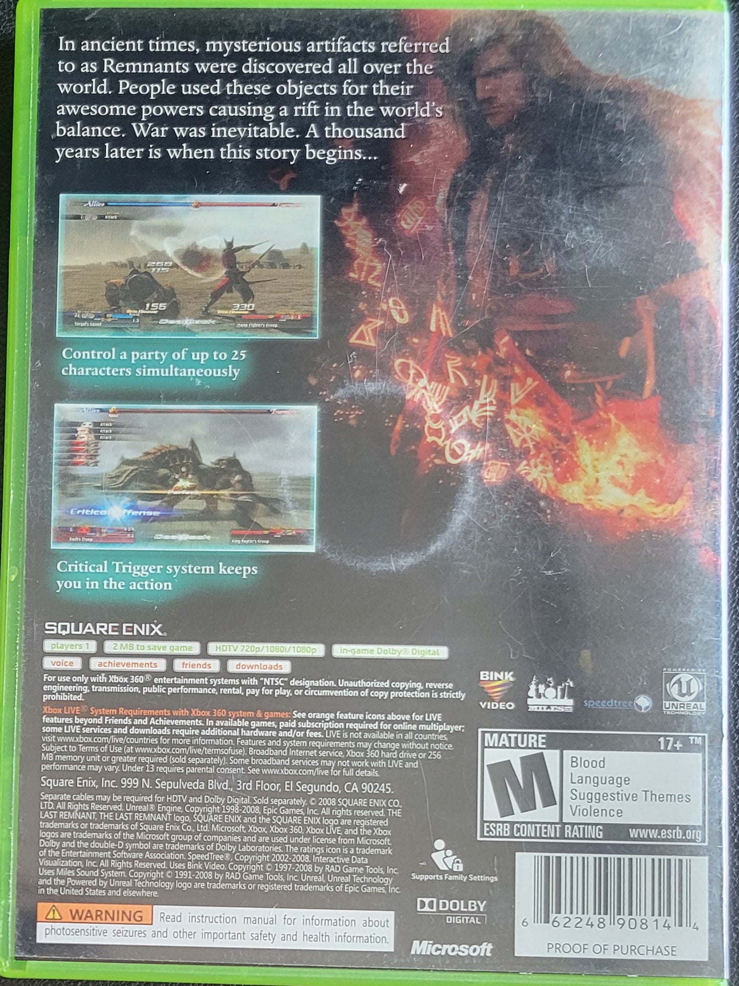 The Last Remnant - (CIB) - Microsoft XBOX 360 - Pre-Owned Like New CLEAN DISC