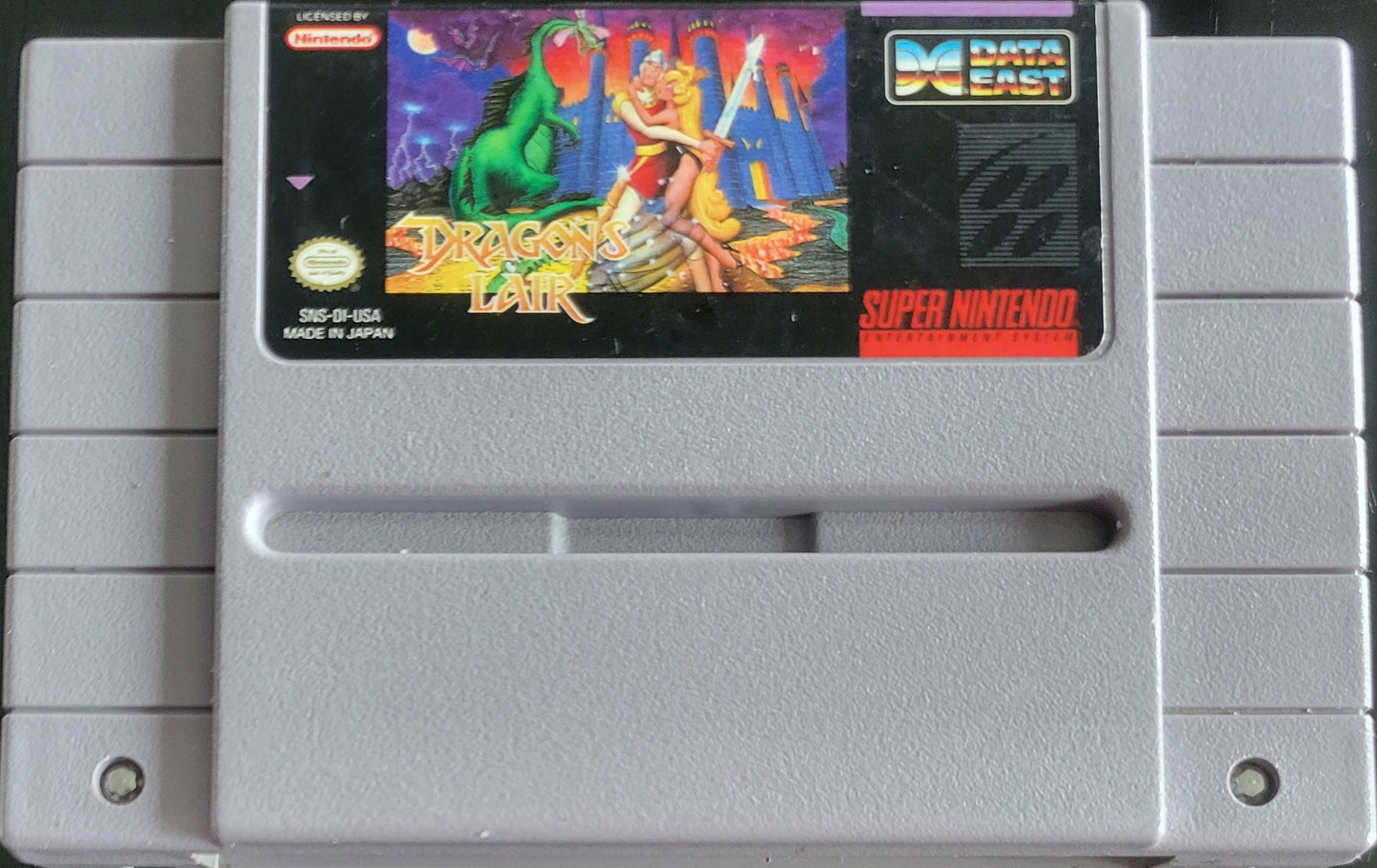 AUTHENTIC Dragons Lair - SNES - Super Nintendo Ent. System 1995 NTSC Cartridge + Protector