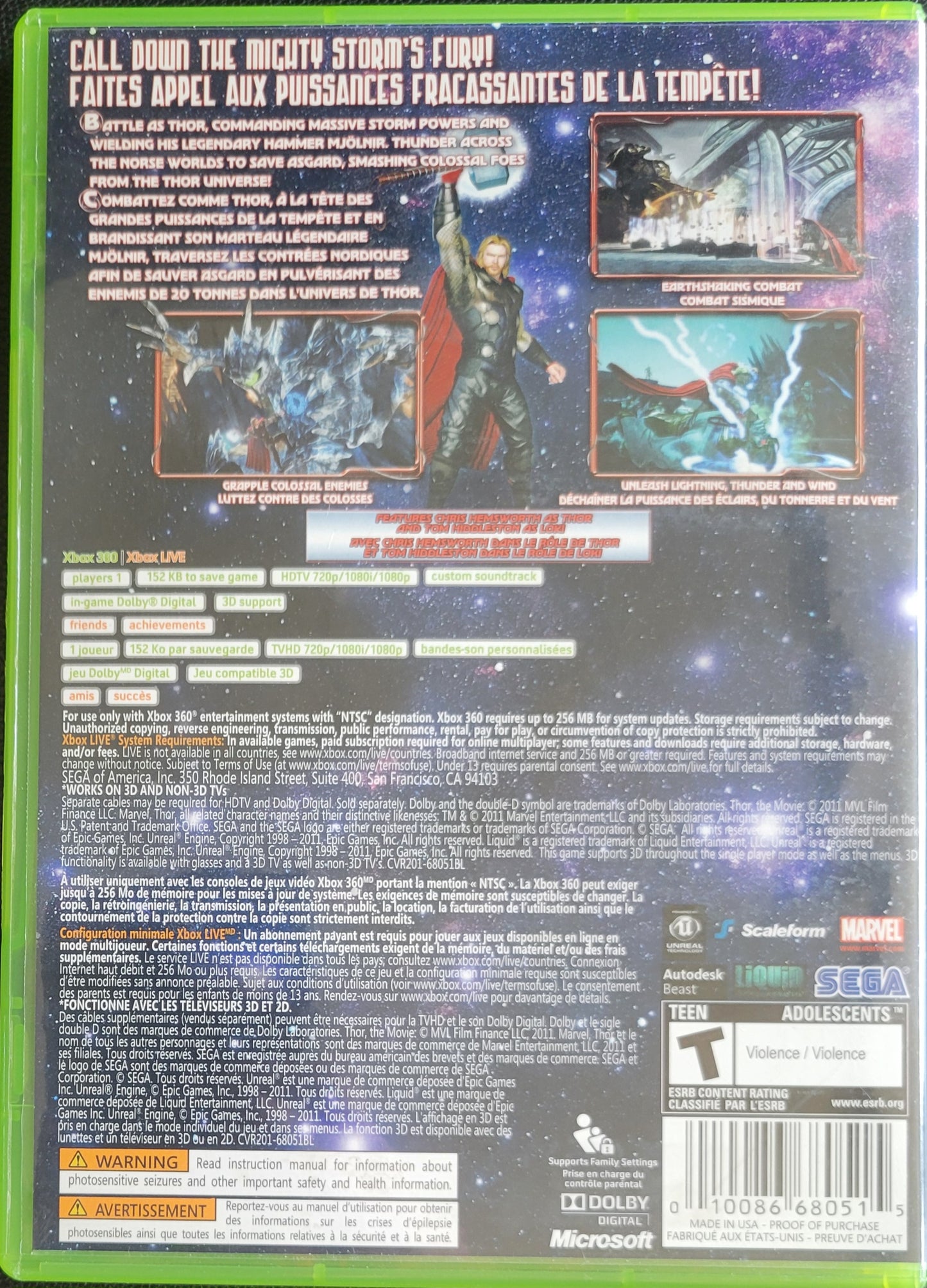 THOR God Of Thunder - (CIB) - Microsoft XBOX 360 - Pre-Owned MINT