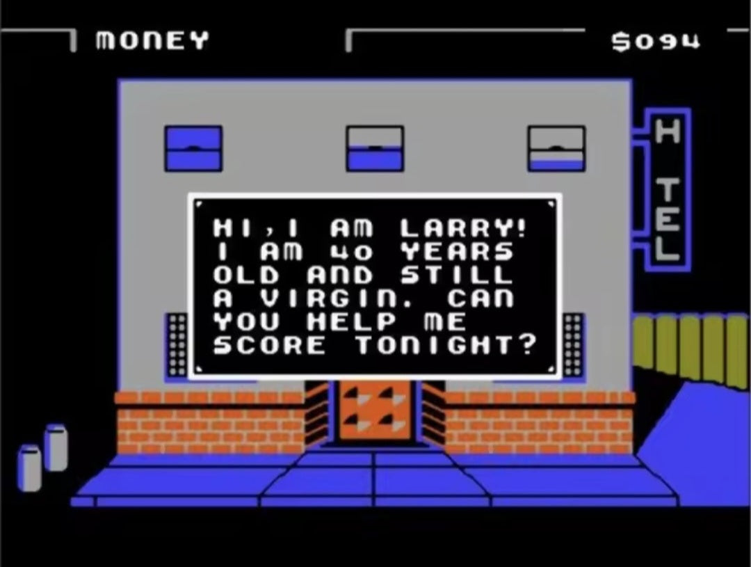 LARRY - NES (Nintendo Ent. System 1983) 72 Pin 8 Bit Video Game Cartridge