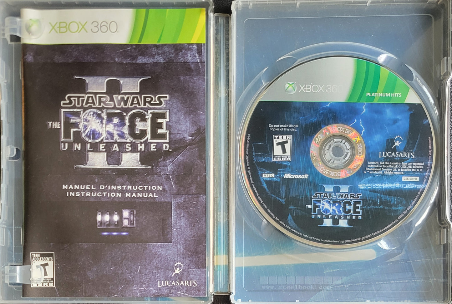 Star Wars The Force Unleashed 2 Limited Edition Steelbook - (CIB) - Microsoft XBOX 360 - Pre-Owned Like New CLEAN DISC
