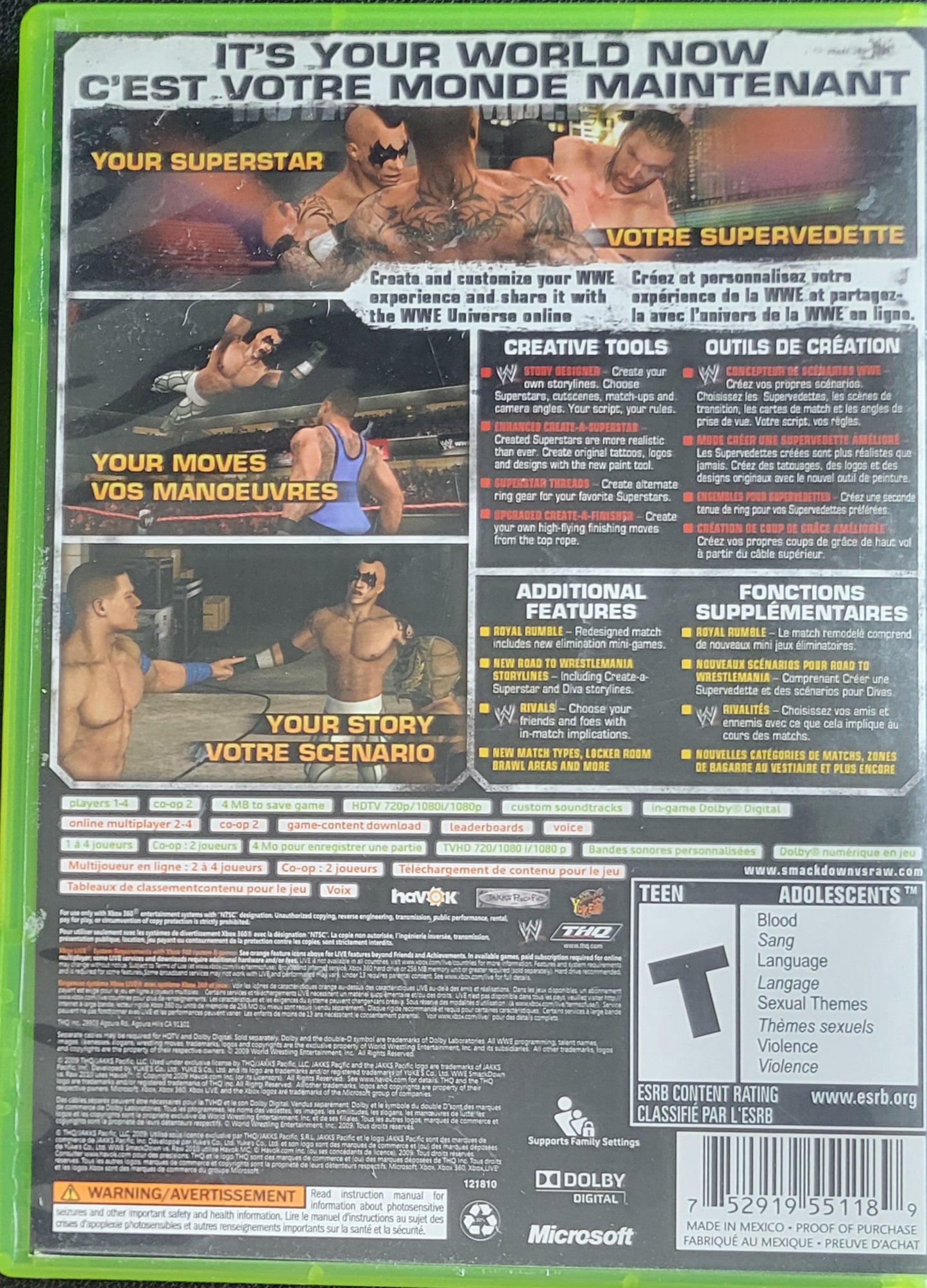 Smackdown Vs Raw 2010 Feat. ECW - (CIB) - Microsoft XBOX 360 - Pre-Owned Like New CLEAN DISC
