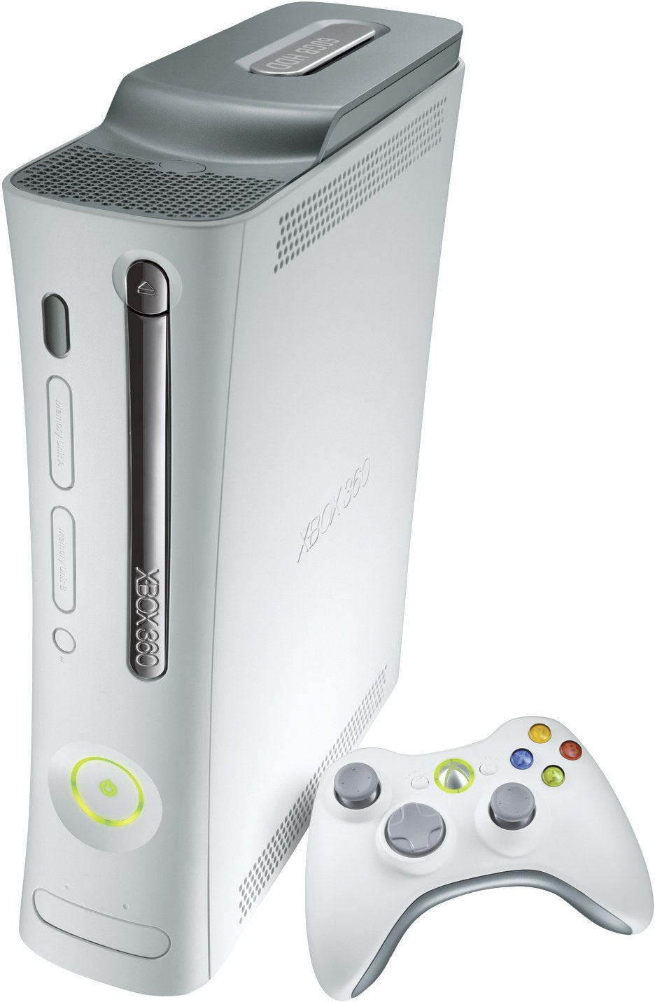 White Microsoft Xbox 360 Pro Bundle + 1 Game + 1 Controller Excellent - Refurbished