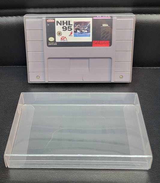 NHL 95 SNES Authentic Cartridge (Super Nintendo Entertainment System) Classic Arcade Game Original Condition + Protector