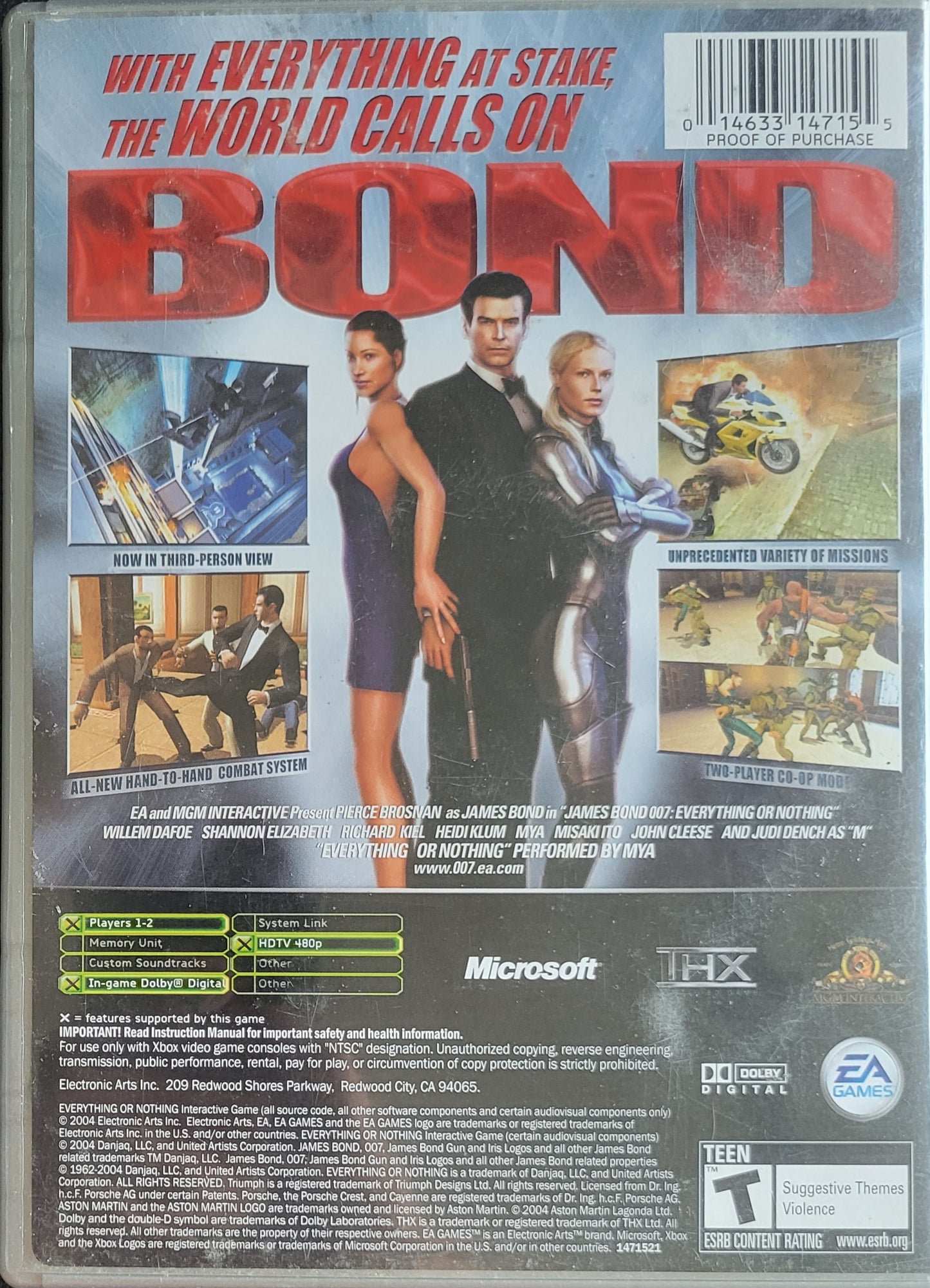 007 Everything Or Nothing *Platinum Hits* - (CIB) OG Microsoft XBOX Pre-Owned Great Shape Tested & Working CLEAN DISC