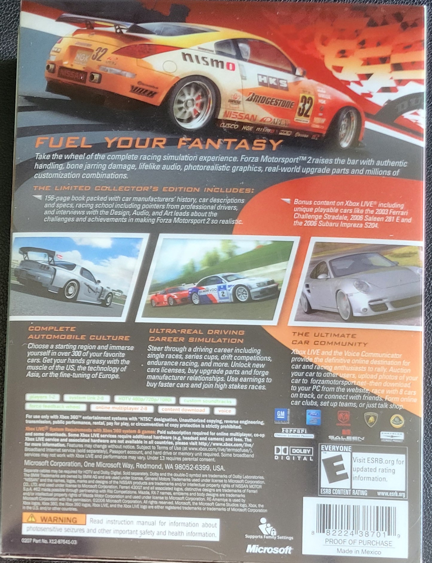 Forza Motorsport 2 Limited Collectors Edition - (CIB) - Microsoft XBOX 360 - Pre-Owned Like New CLEAN DISC