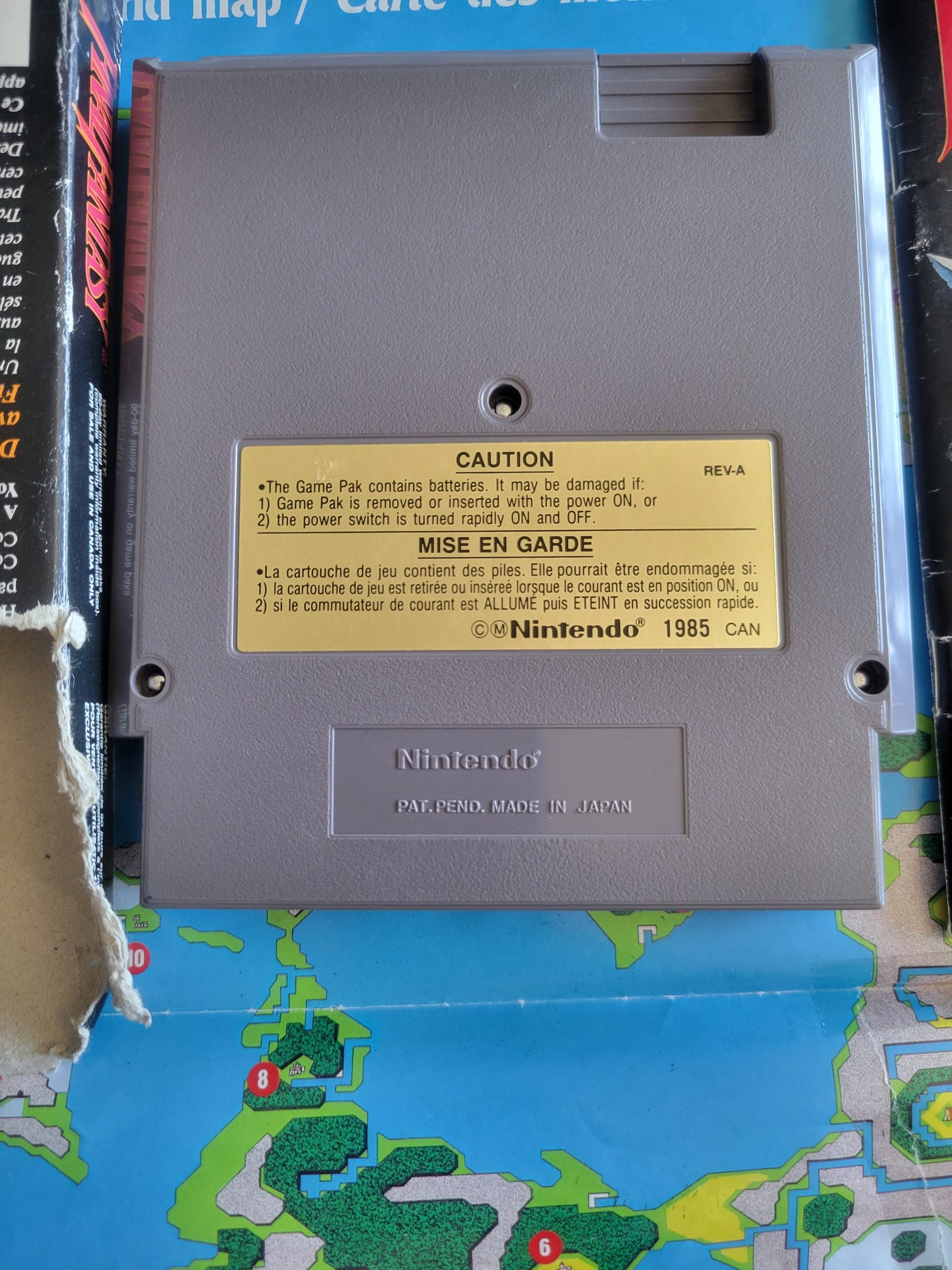 Final Fantasy CIB Poster, Map, Manual - NES (1987 Nintendo Entertainment System) GREAT SHAPE Cartridge + Inserts