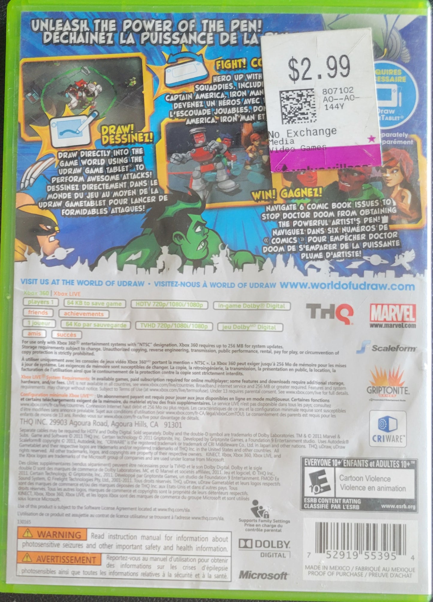 Marvel Super Hero Squad: Comic Combat - (CIB) - Microsoft XBOX 360 - Pre-Owned Like New CLEAN DISC