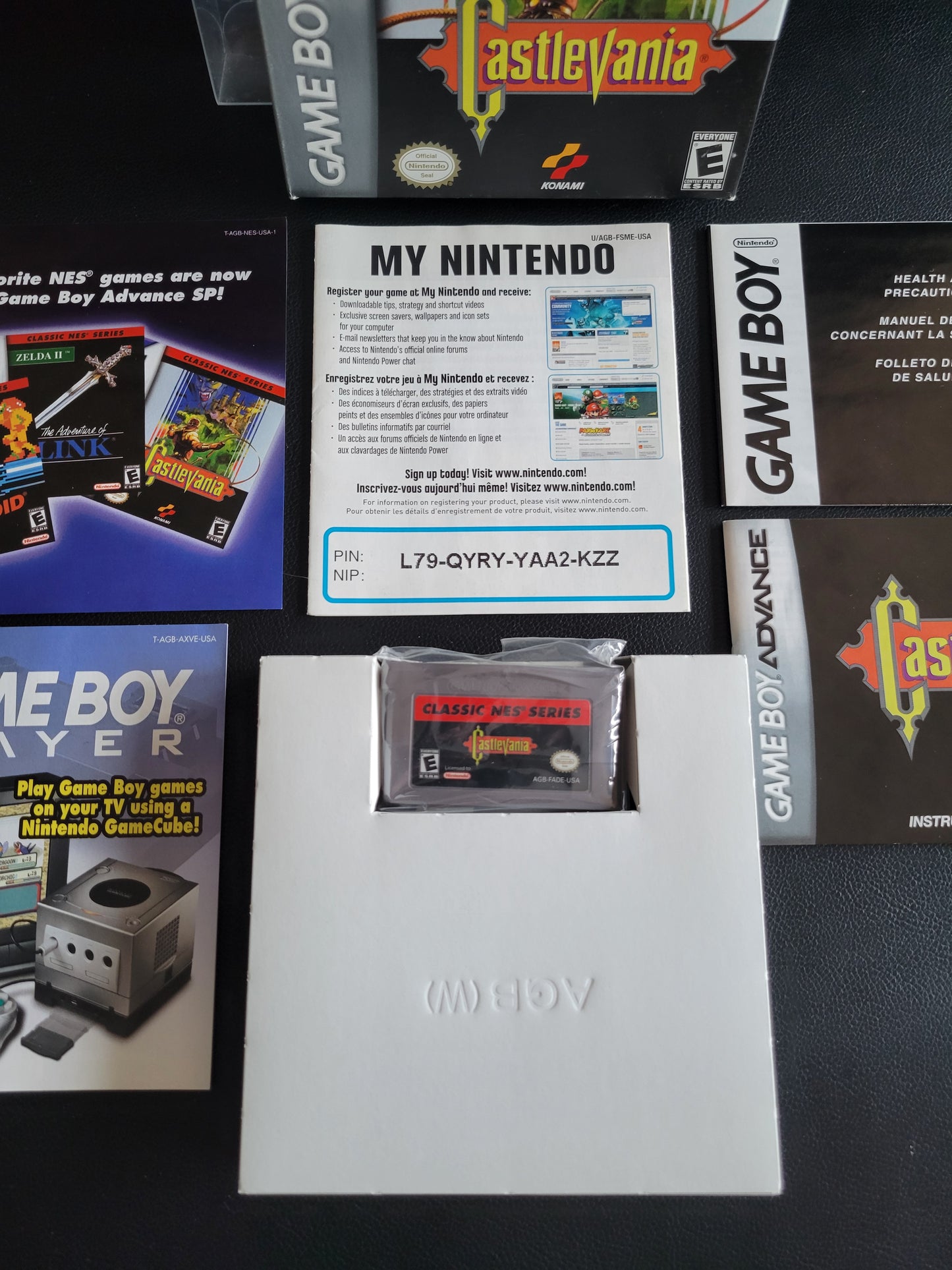 CASTLEVANIA (CIB Factory Plastic)! Classic NES Series 2004 (VG) - GAMEBOY ADVANCE GBA + Protector