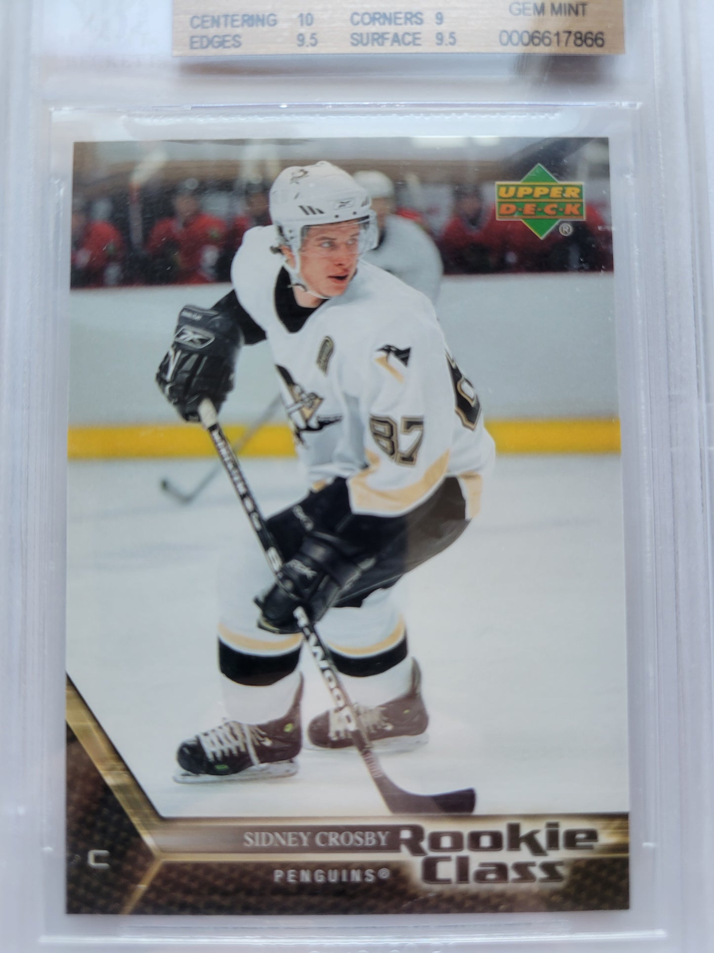 2005 06' Sidney Crosby Rookie Class GEM MINT ROOKIE Upper Deck Bgs 9.5 Rc 193