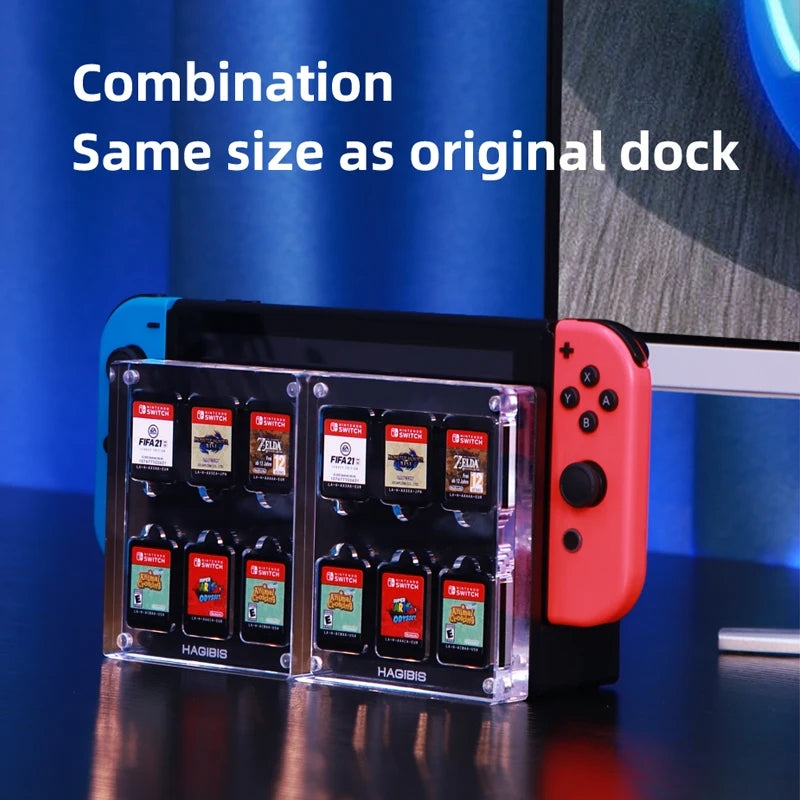 Thick Premium Transparent Magnetic Crystal ACRYLIC Protective Cases for SWITCH Game Cartridges