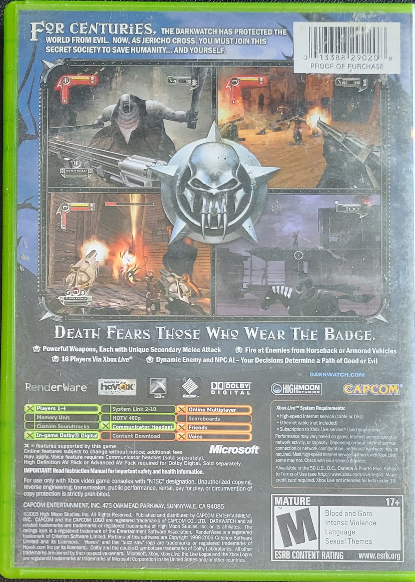 Darkwatch (CIB) OG Microsoft XBOX Pre-Owned Great Shape Tested & Working CLEAN DISC