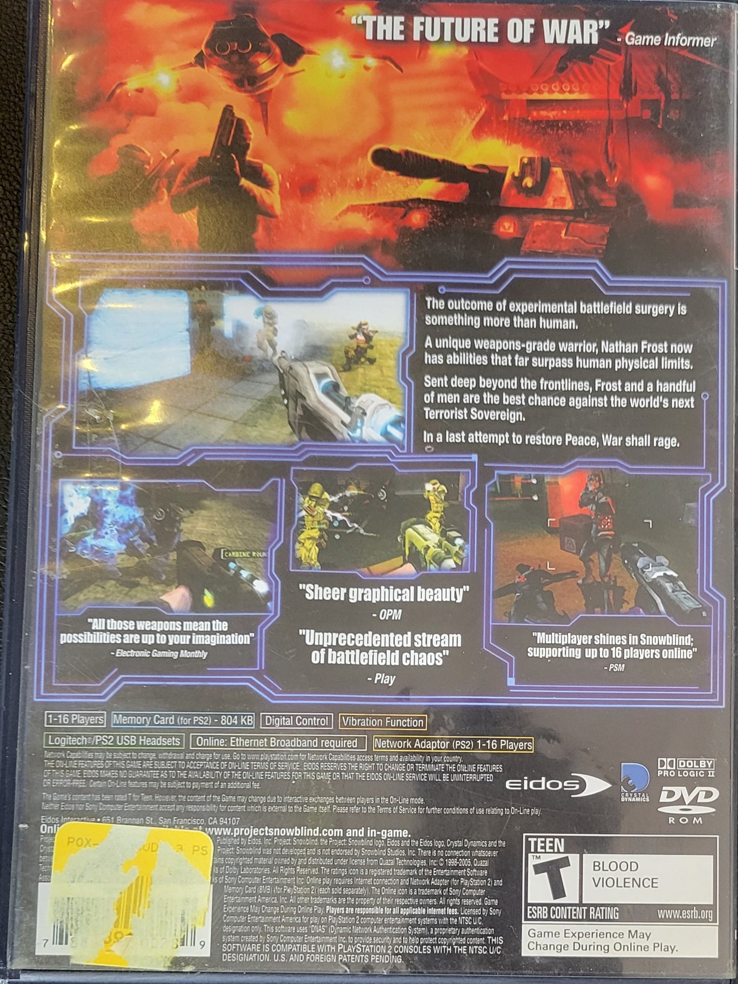 Project Snowblind - Sony PlayStation 2 PS2 (CIB) Pre-Owned Tested & Working Great Shape!