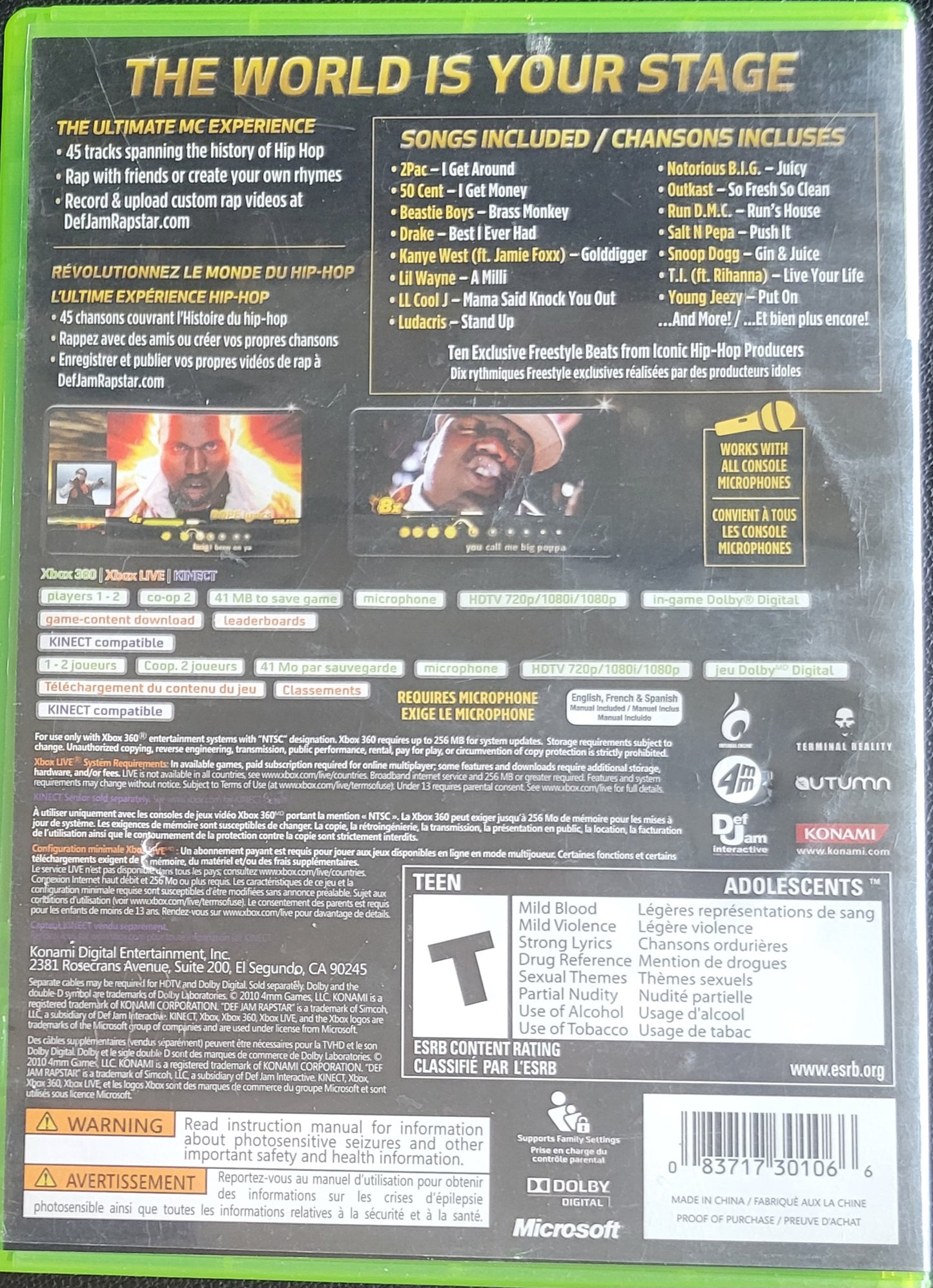 Def Jam: Rap Star - (CIB) - Microsoft XBOX 360 - Pre-Owned Like New CLEAN DISC
