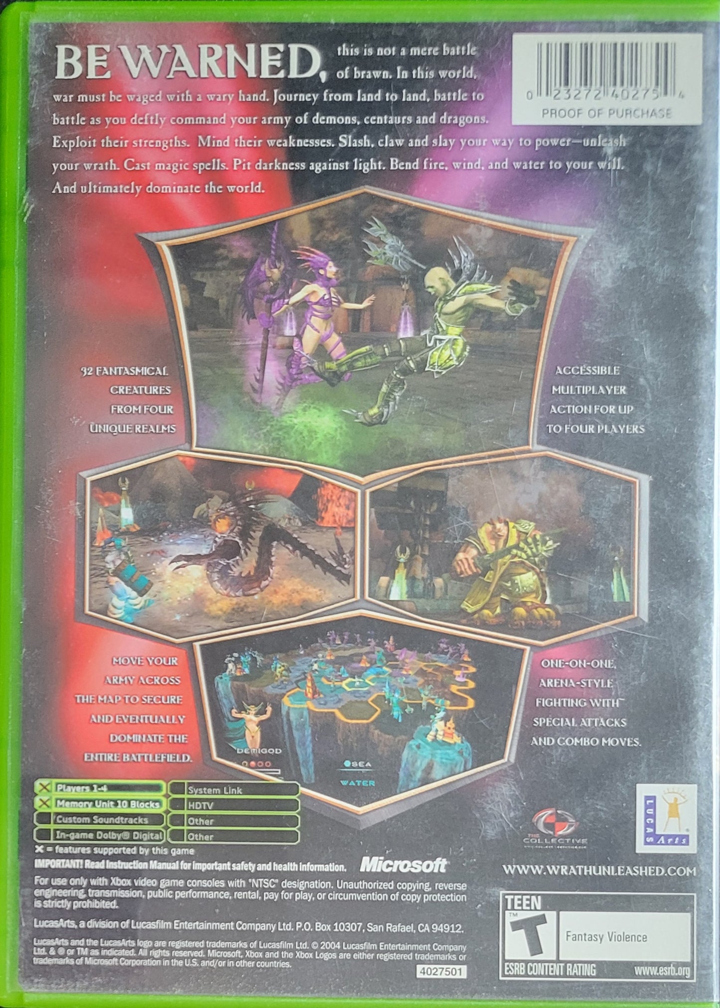 Wrath Unleashed (CIB) OG Microsoft XBOX Pre-Owned Great Shape Tested & Working CLEAN DISC