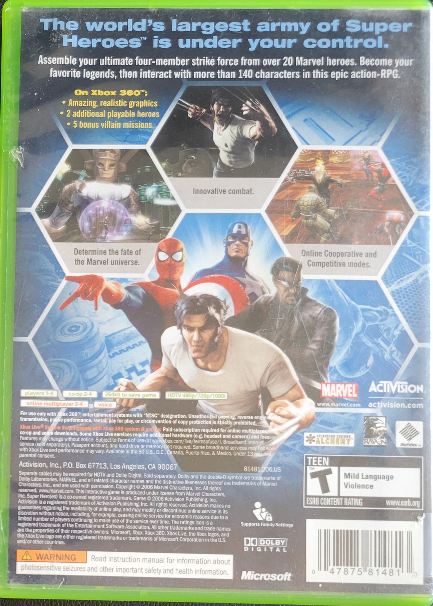 Marvel: Ultimate Alliance - (CIB) - Microsoft XBOX 360 - Pre-Owned Like New CLEAN DISC
