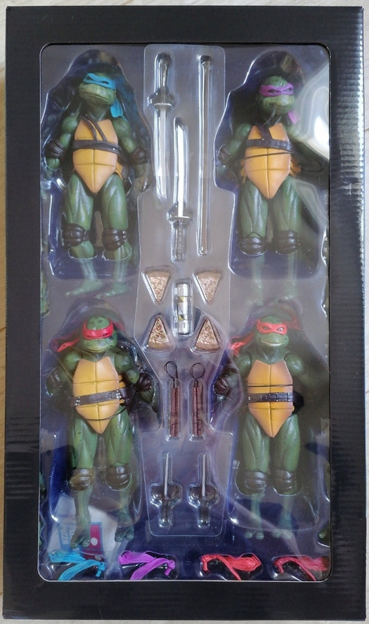 Teenage Mutant Ninja Turtles Movie Action Figures | NECA 7” Scale Boxed Set | 1990 Film Edition | Complete Set of 4 + Accessories