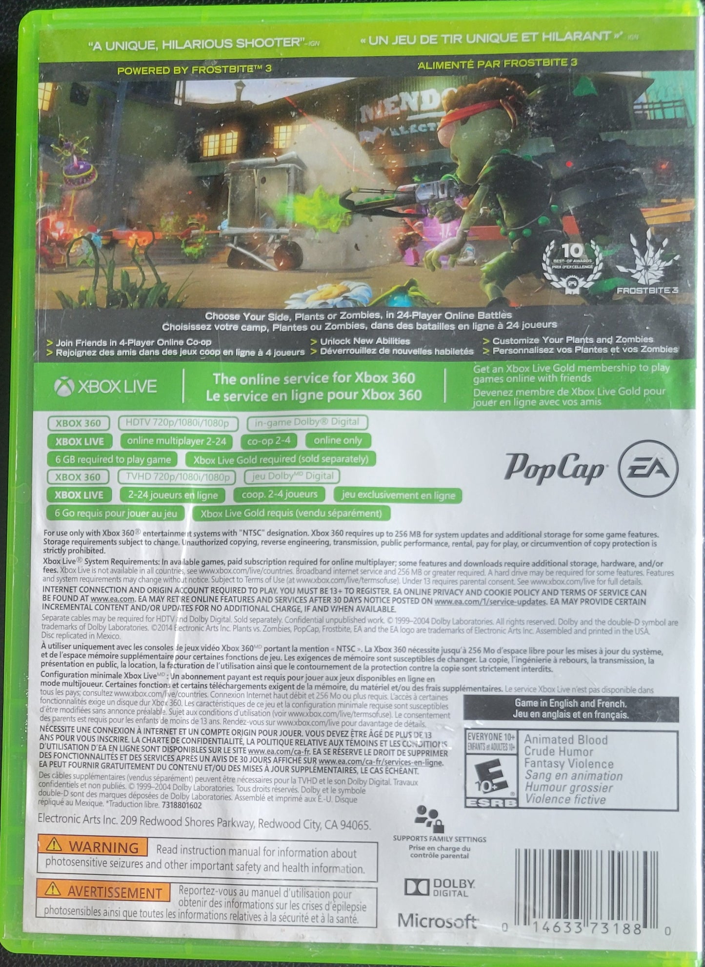 Plants Vs Zombies: Garden Warfare *Platinum Hits* - (CWB) - Microsoft XBOX 360 - Pre-Owned Like New CLEAN DISC