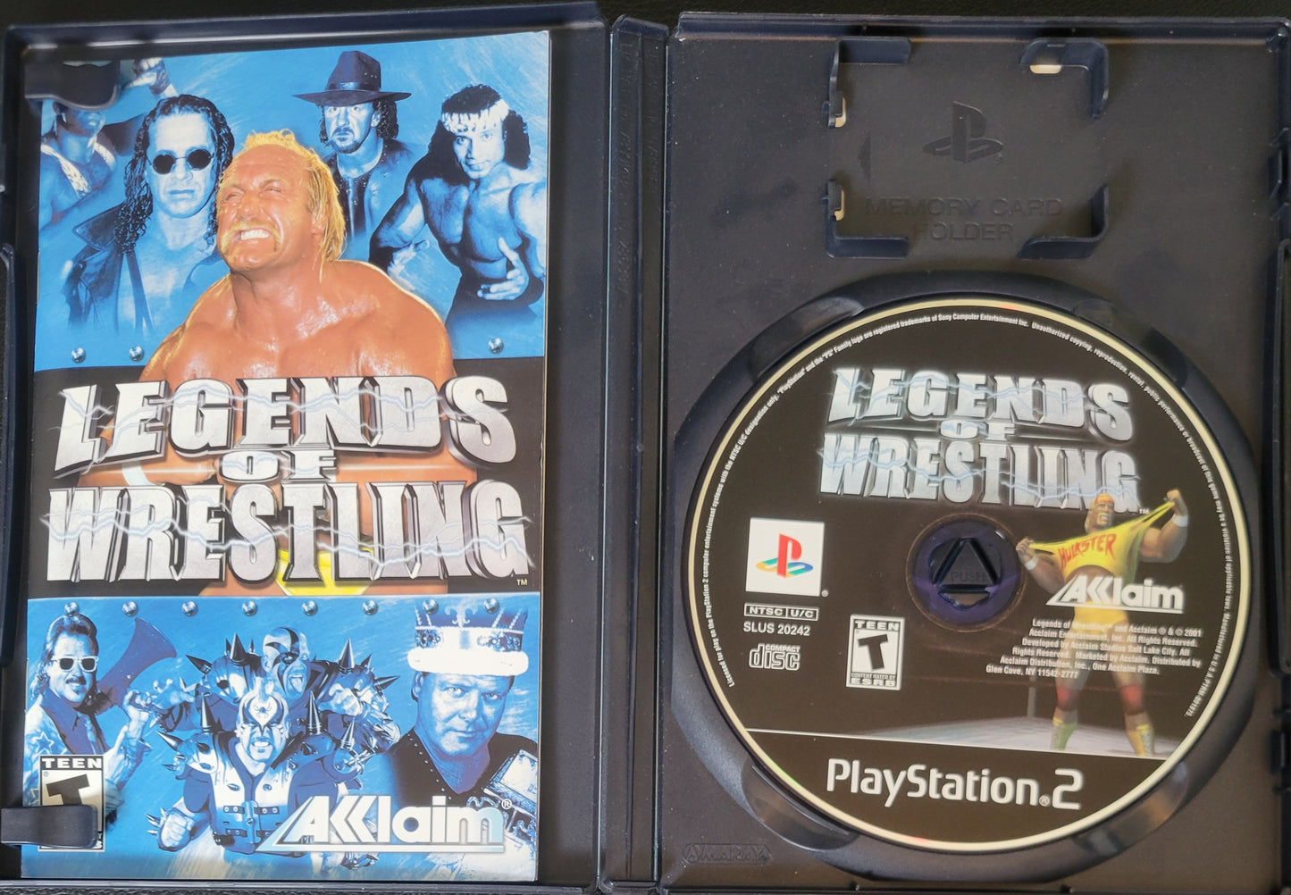 RARE Legends Of Wrestling Early Release Purple CD ROM Edition - Sony PlayStation 2 PS2 (CIB) Pre-Owned Tested & Working Great Shape!