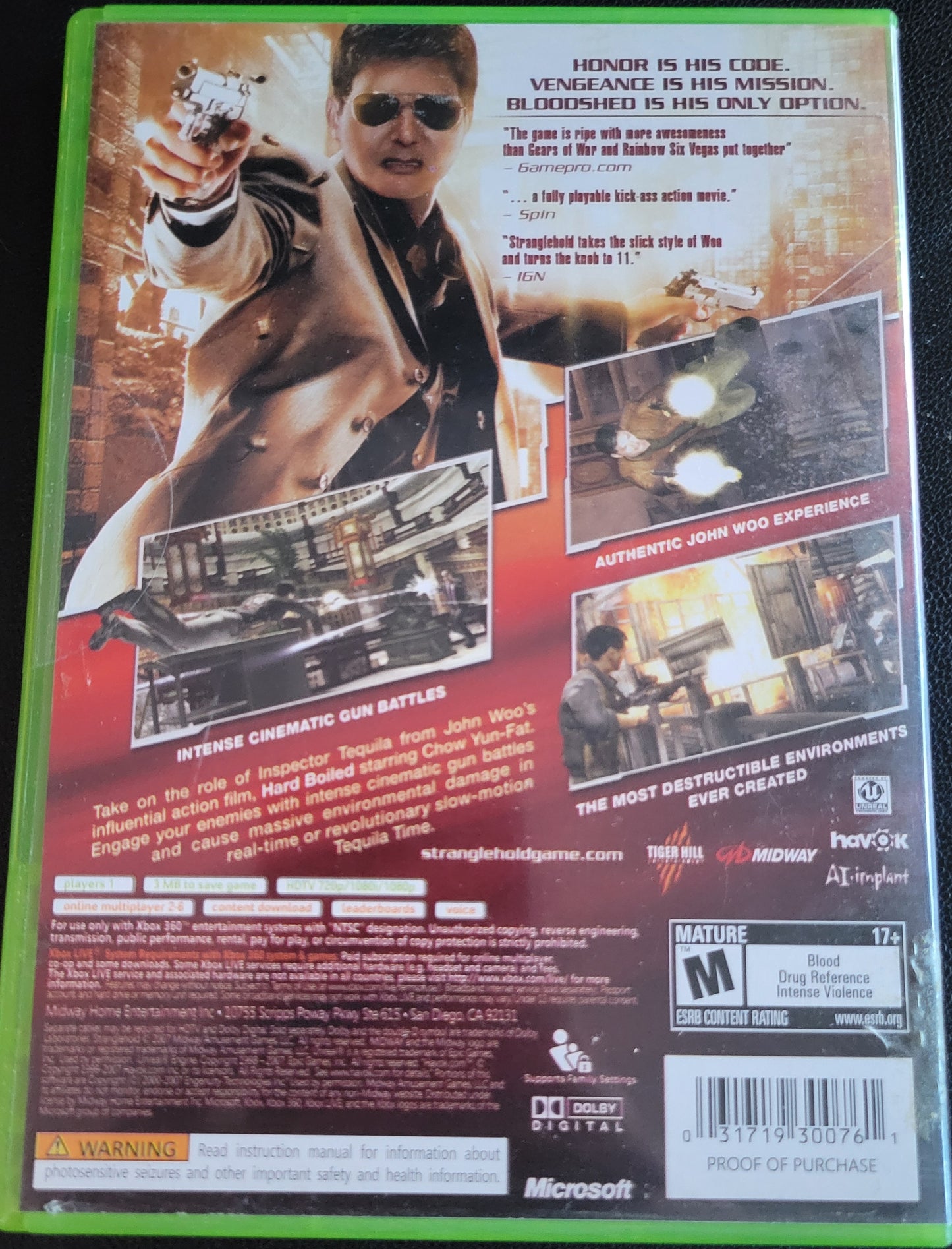 STRANGLEHOLD - Microsoft XBOX 360 - MINTY CIB Refurbish-SEALED Great Shape Tested & Working