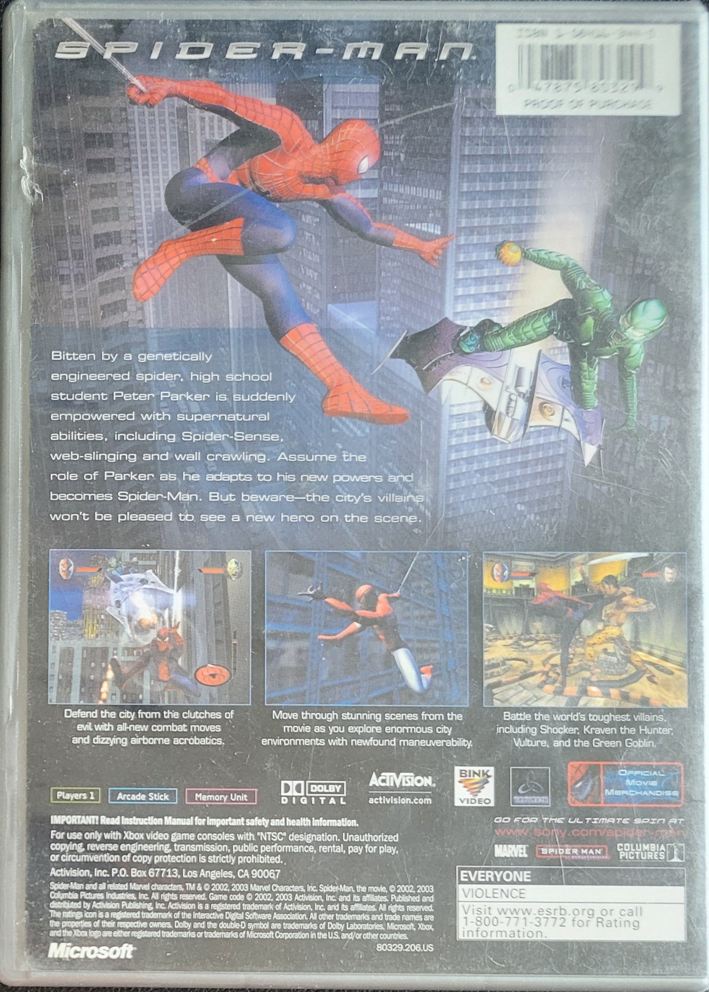 Spider-Man (CIB) OG Microsoft XBOX *Platinum Hits* Pre-Owned Great Shape Tested & Working CLEAN DISC