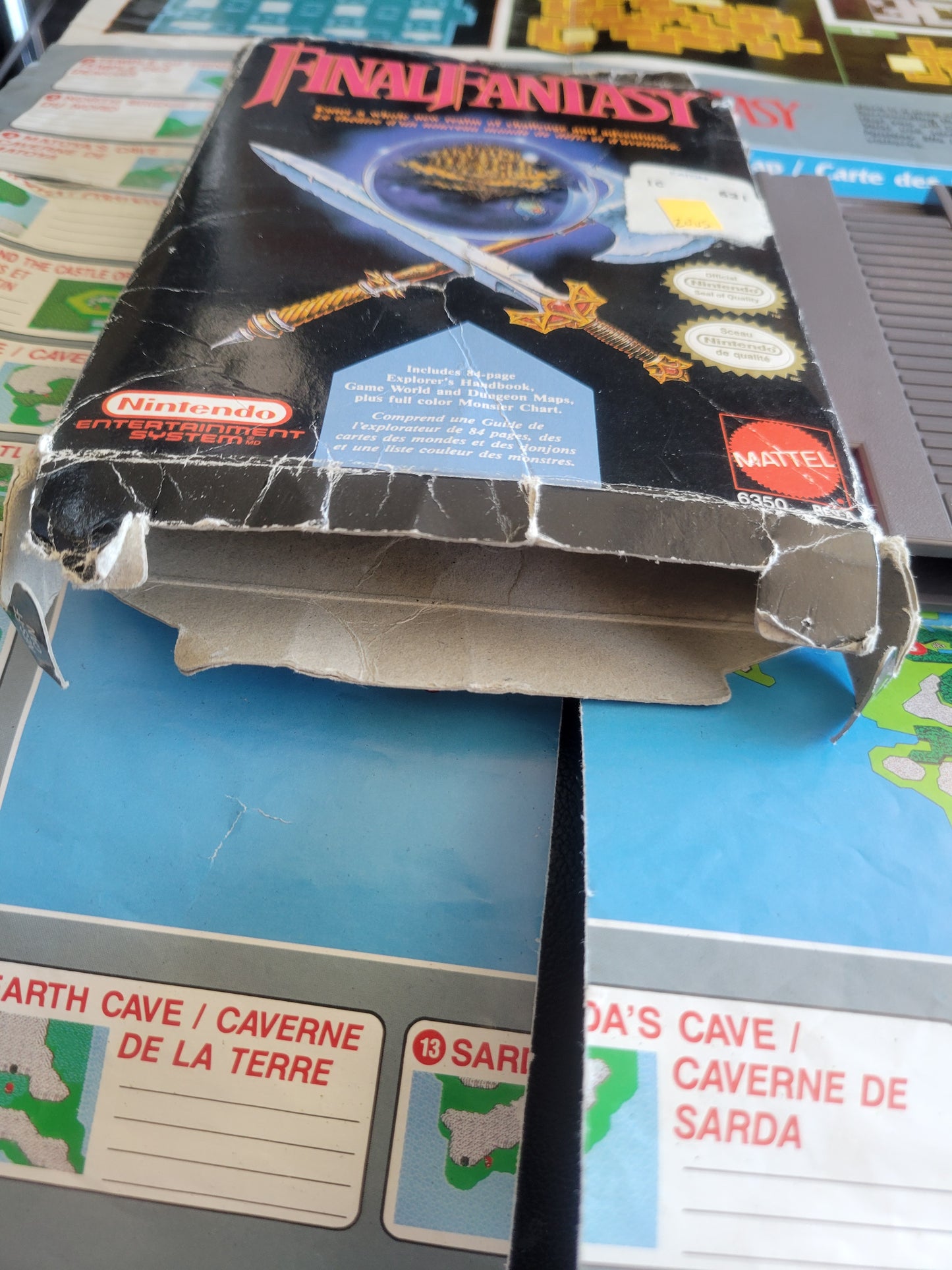 Final Fantasy CIB Poster, Map, Manual - NES (1987 Nintendo Entertainment System) GREAT SHAPE Cartridge + Inserts