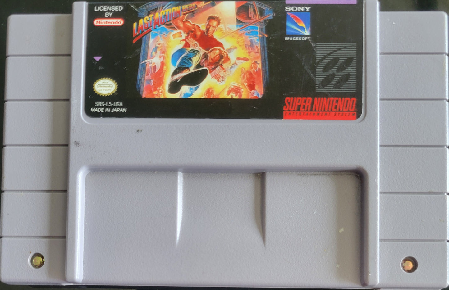 Last Action Hero - Authentic SNES - Super Nintendo Ent. System 1995 NTSC Cartridge + Protector