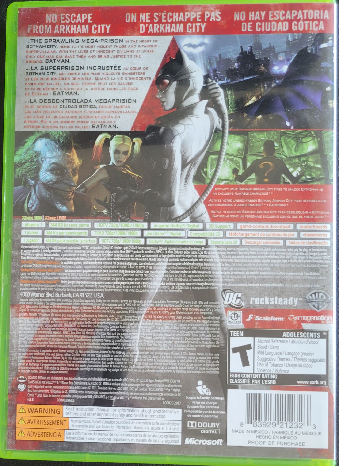 Batman Arkham City - (CIB) - Microsoft XBOX 360 - Pre-Owned Like New CLEAN DISC