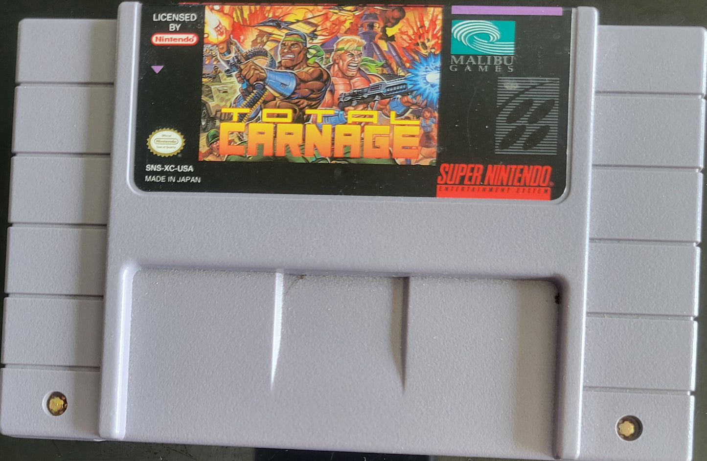 Total Carnage - Authentic SNES - Super Nintendo Ent. System 1995 NTSC Cartridge + Protector