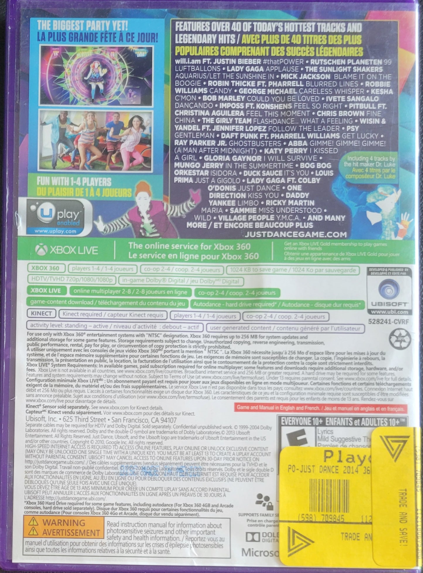 Just Dance 2014 - (CIB) - Microsoft XBOX 360 - Pre-Owned Like New CLEAN DISC