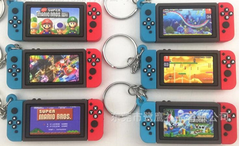 Switch Video Game Keychain Mario & Friends Schoolbag Car Key Pendant Ring Holder Accessory 6 Variations