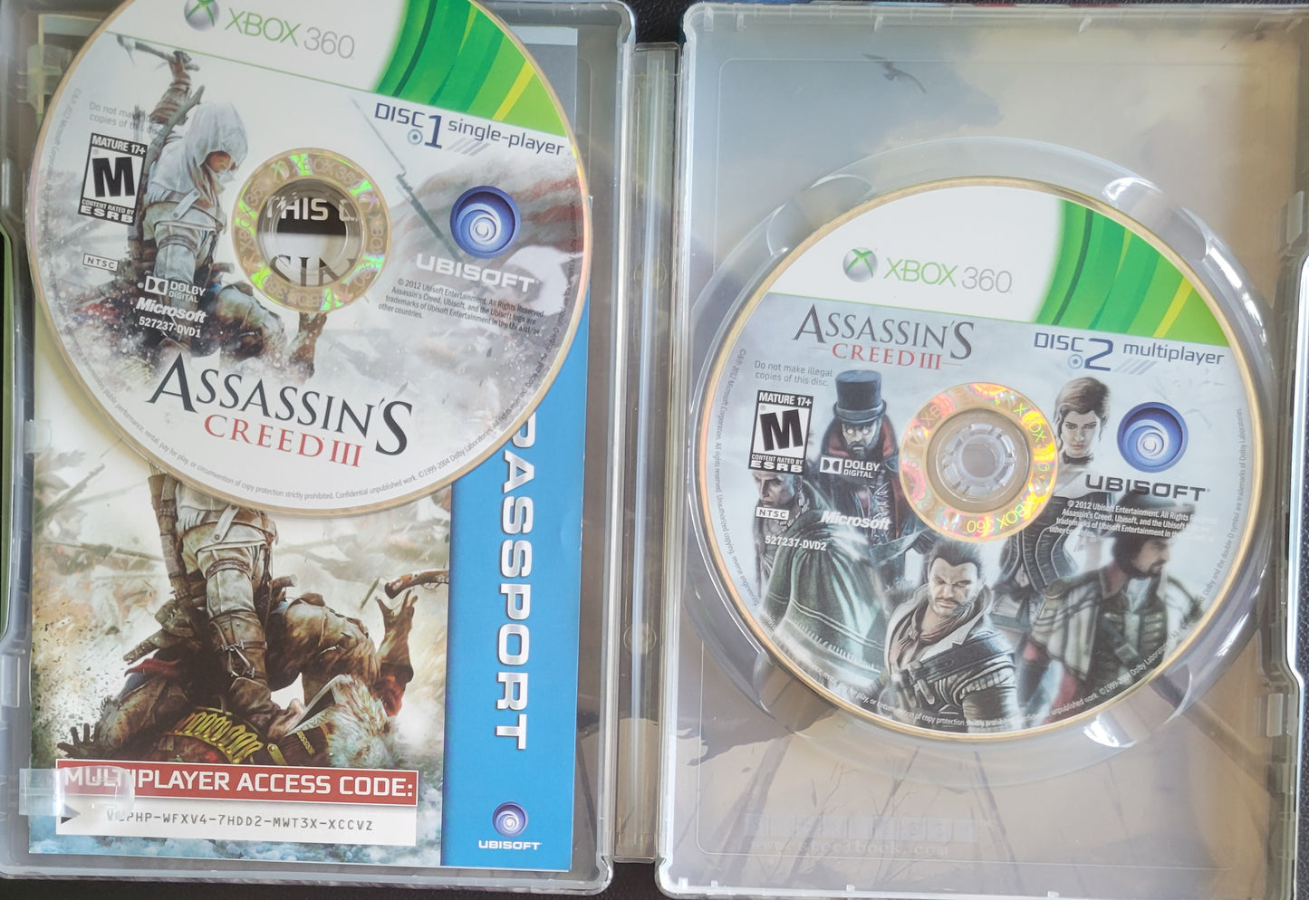 Assassin's Creed 3 Limited Edition Steelbook - (CIB) - Microsoft XBOX 360 - Pre-Owned Like New CLEAN DISC