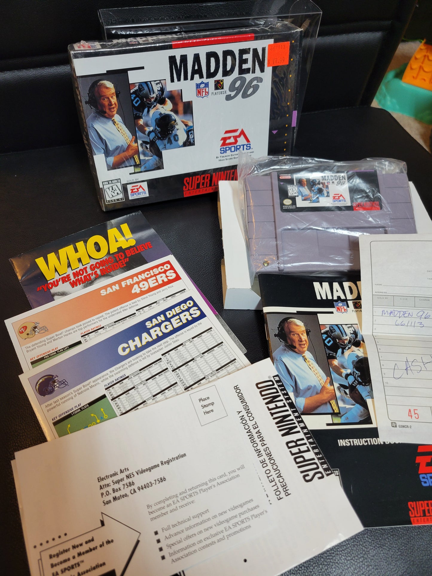 MADDEN 96 - SNES - Super Nintendo Ent. System FACTORY PLASTIC (CIB) - Pristine Condition - NTSC Cartridge + Protector