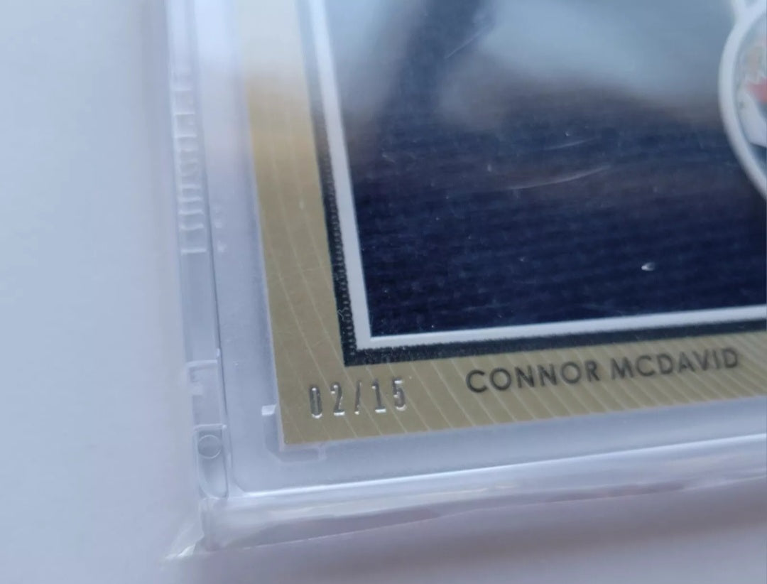 2014 15 ITG HEROES & PROSPECTS GAME-USED JUMBO SWATCH CONNOR MCDAVID 2/15 BGS 9.5 MINT!!
