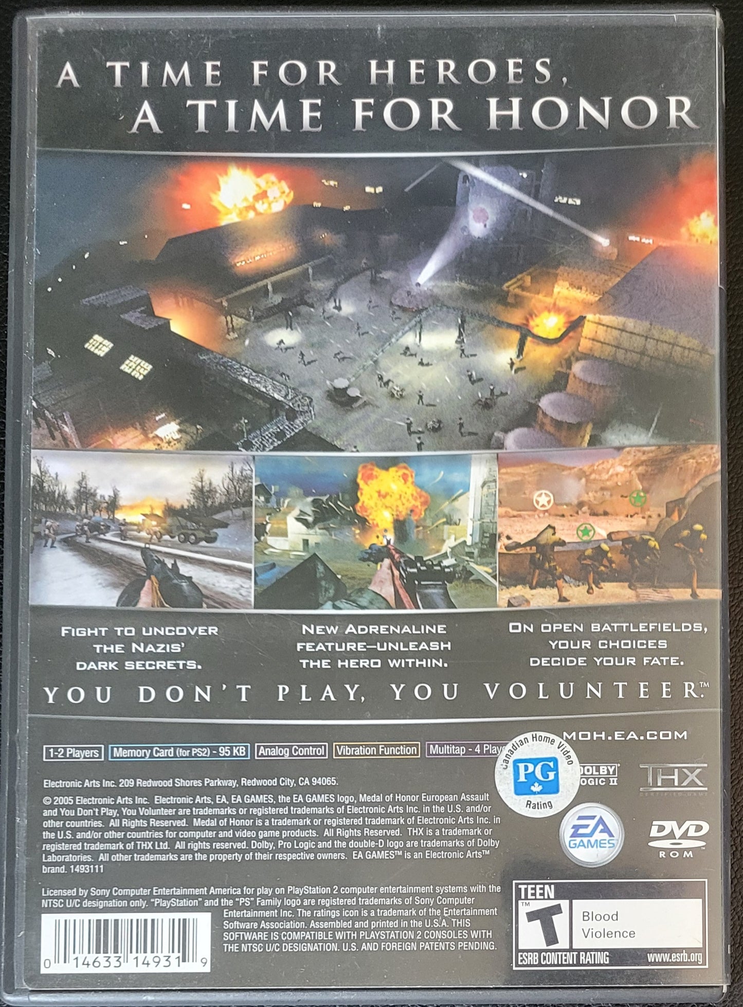 Medal Of Honor: European Assault - Sony PlayStation 2 PS2 (CIB) Pre-Owned Tested & Working Great Shape!