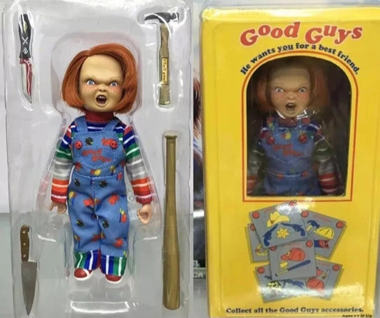 𝗖𝗛𝗜𝗟𝗗’𝗦 𝗣𝗟𝗔𝗬 6” Chucky “Good Guys” Action Figure | NECA-Style Horror Collectible Boxed Set with 4 Accessories | Classic Horror Movie Collectible Display Figure