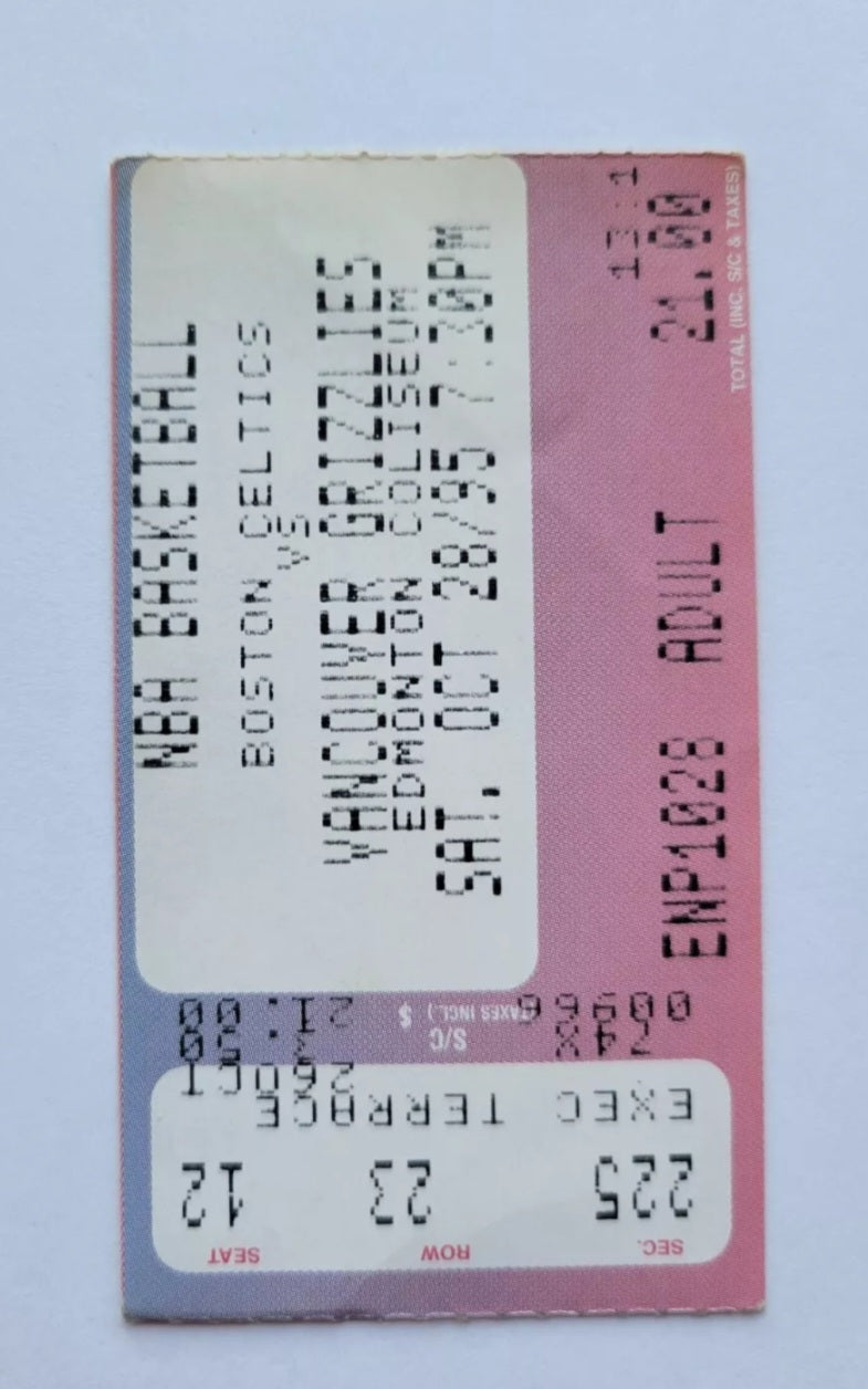 RARE 95' VANCOUVER GRIZZLIES 6 DAYS BEFORE NBA DEBUTE Vs BOSTON CELTICS 1 Of 1!