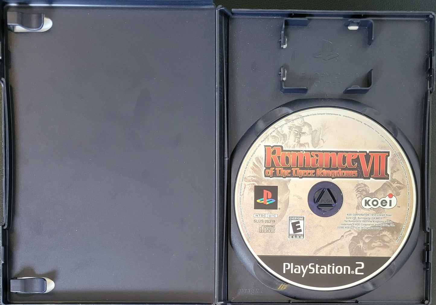 RARE Romance Of The 3 Kingdoms VII Early Release Purple CD ROM Edition - Sony PlayStation 2 PS2 Pre-Owned Tested & Working Great Shape!