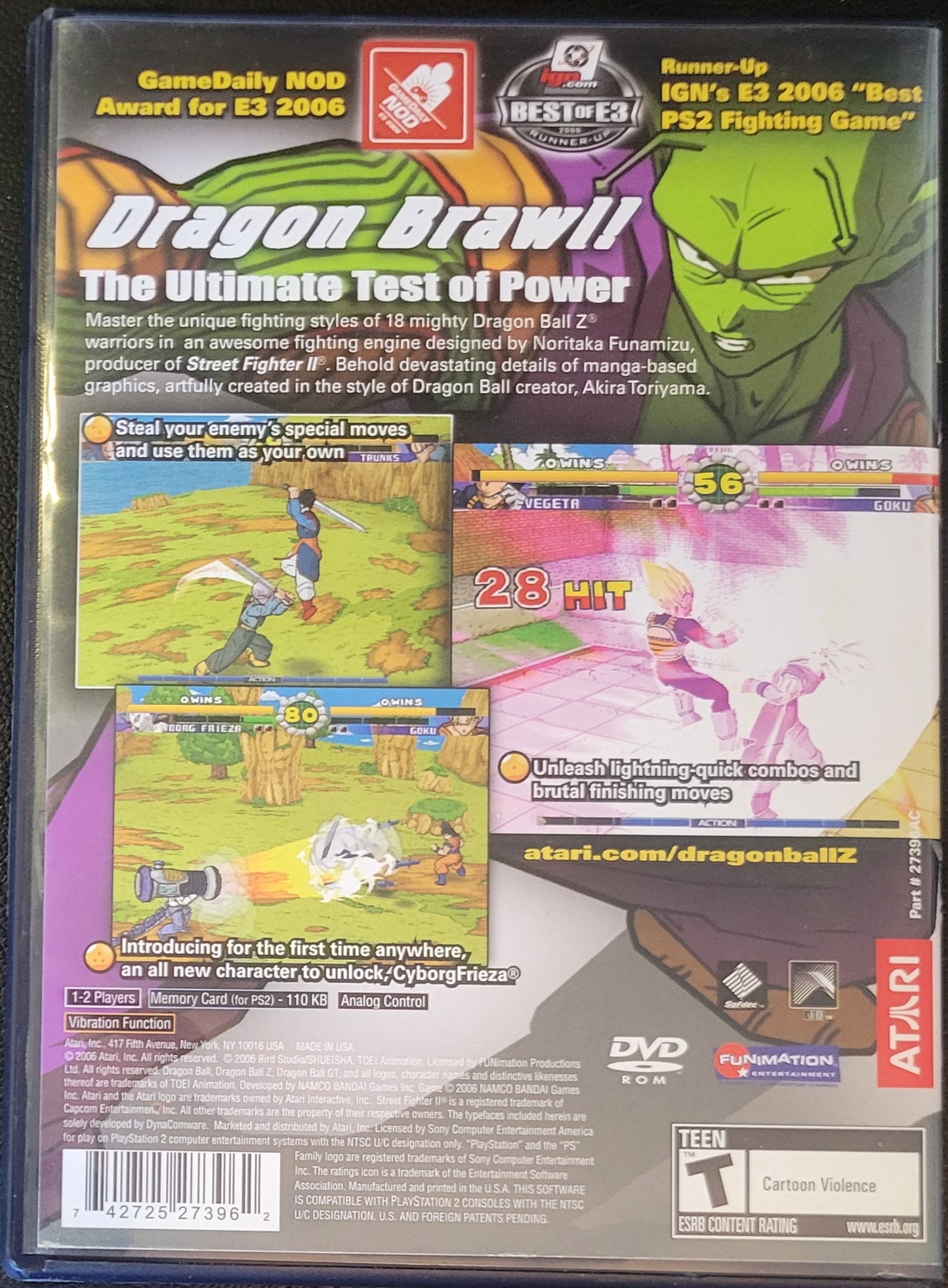 RARE Super Dragon Ball Z - Sony PlayStation 2 PS2 Refurbished Professionally Cleaned