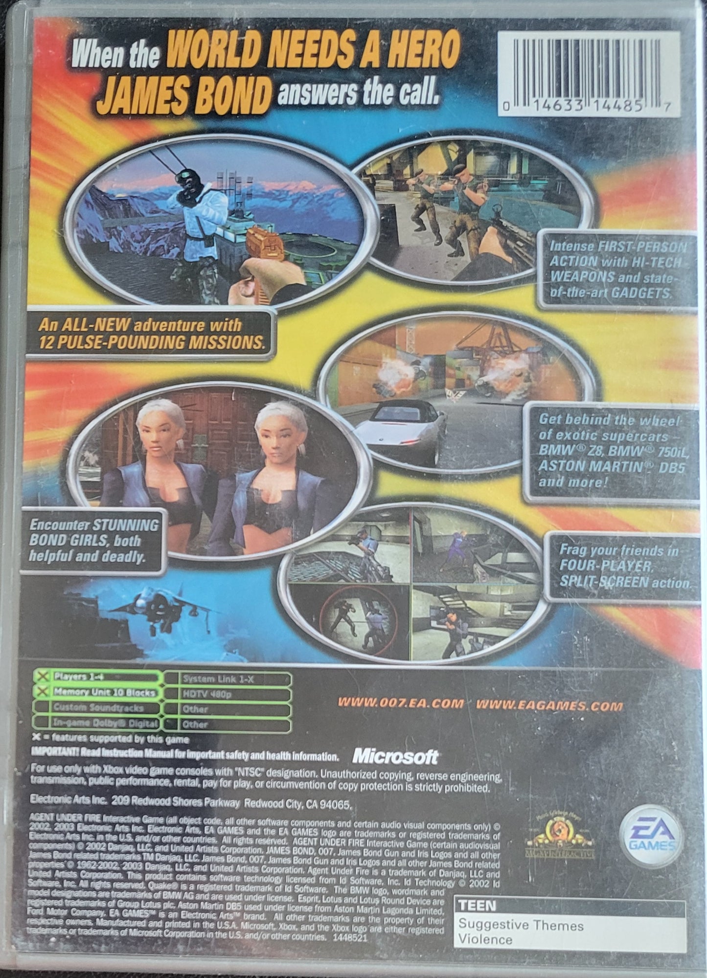 007 Agent Under Fire *Platinum Hits* - (CIB) OG Microsoft XBOX Pre-Owned Great Shape Tested & Working CLEAN DISC
