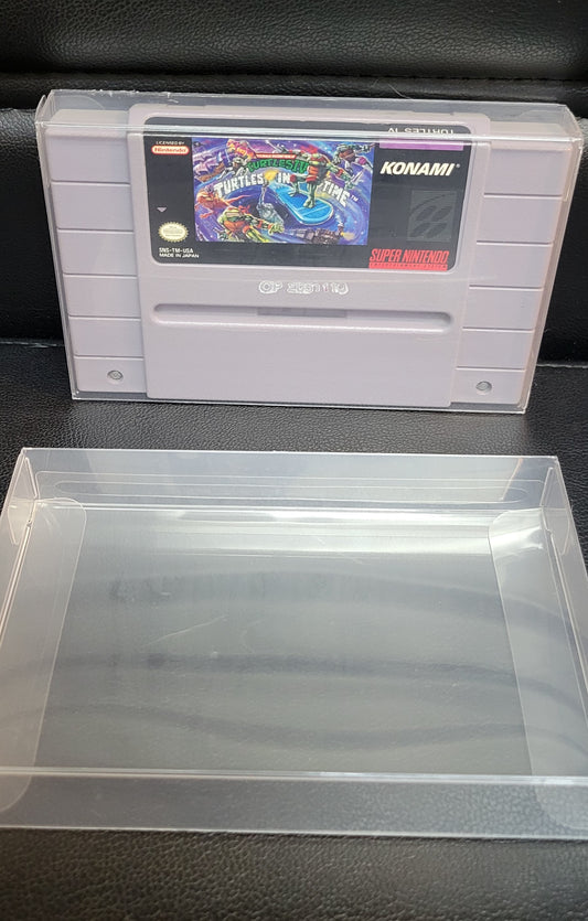 Authentic Turtles In Time - SNES - Super Nintendo Ent. System NTSC Cartridge Plus Platic Protector