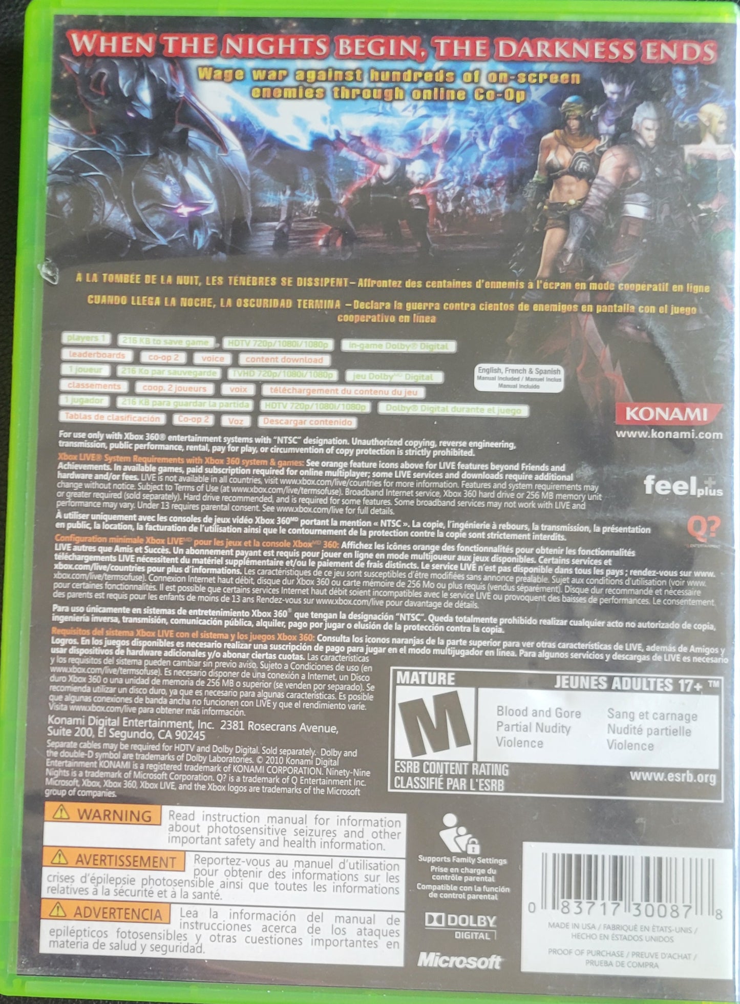 Rare* N3 2 Ninety-nine Nights - (CIB) - Microsoft XBOX 360 - Pre-Owned Like New CLEAN DISC