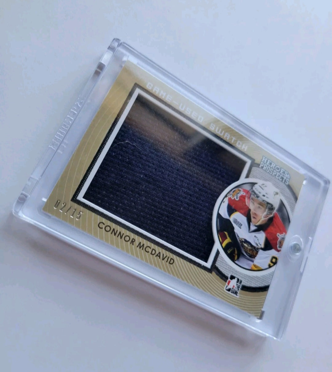 2014 15 ITG HEROES & PROSPECTS GAME-USED JUMBO SWATCH CONNOR MCDAVID 2/15 BGS 9.5 MINT!!