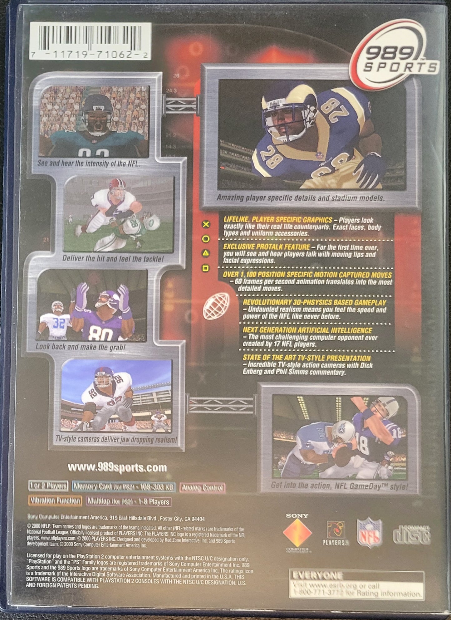 NFL Gameday 2001 - Sony PlayStation 2 PS2 (CIB) Pre-Owned Tested & Working Great Shape!