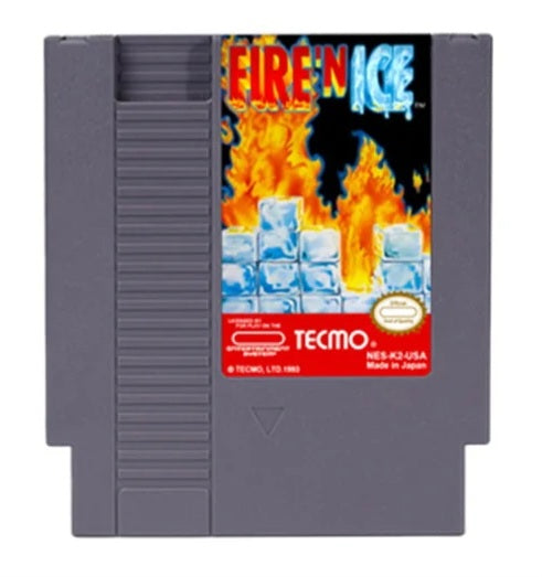 "FIRE N ICE" - NES (Nintendo Entertainment System 1983) 72 Pin 8 Bit Video Game Cartridge